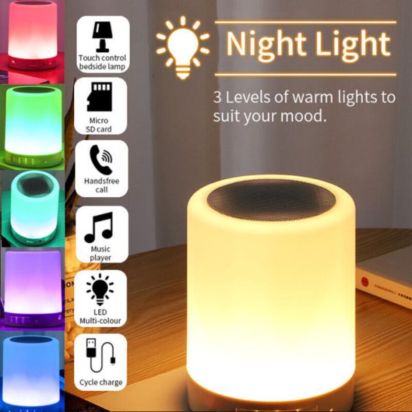 3-in-1 Smart Touch Lamp with Bluetooth Speaker & LED Color Modes